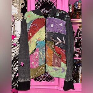 VTG rising international patchwork hoodie XL